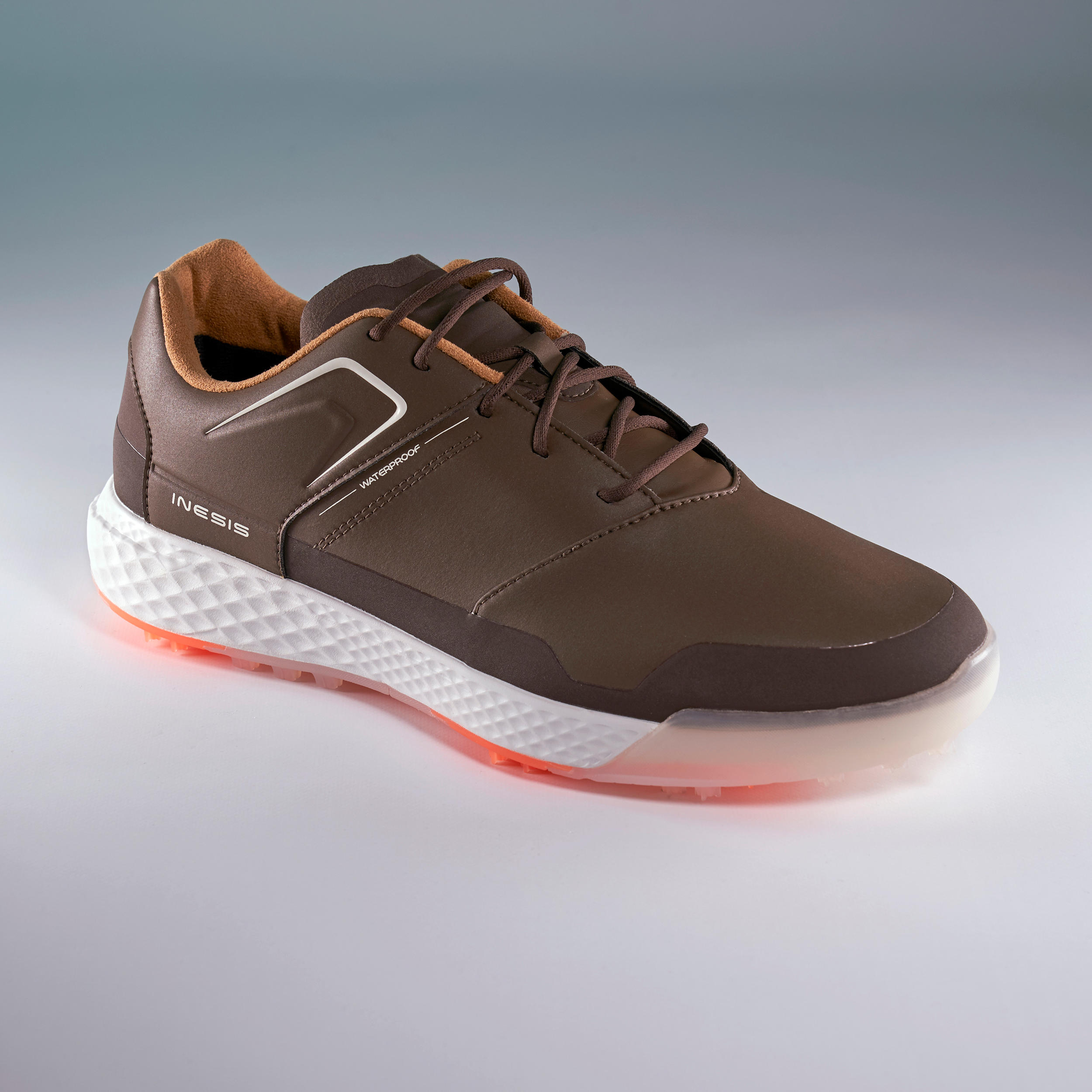 Men Golf Waterproof Shoes Brown - By INESIS | Decathlon