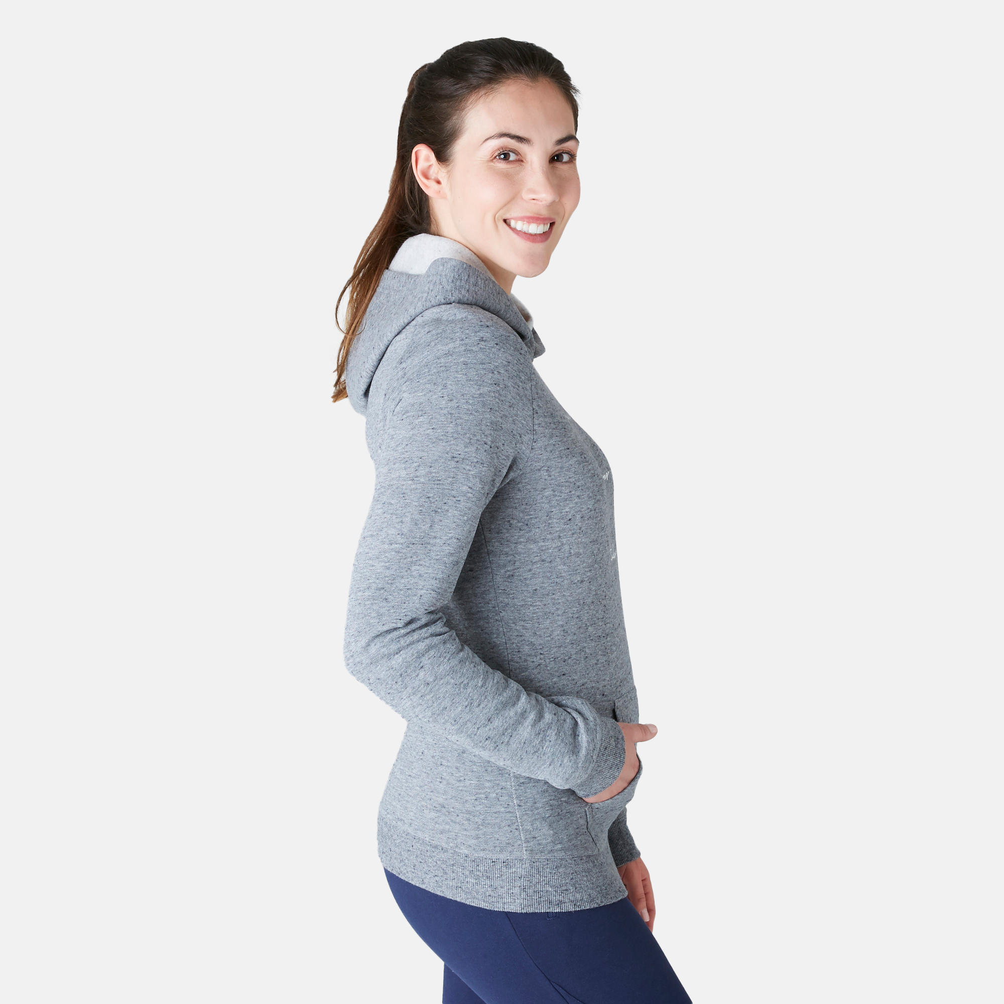 520 Women' Gentle Gym & Pilates Hooded Sweatshirt - Grey