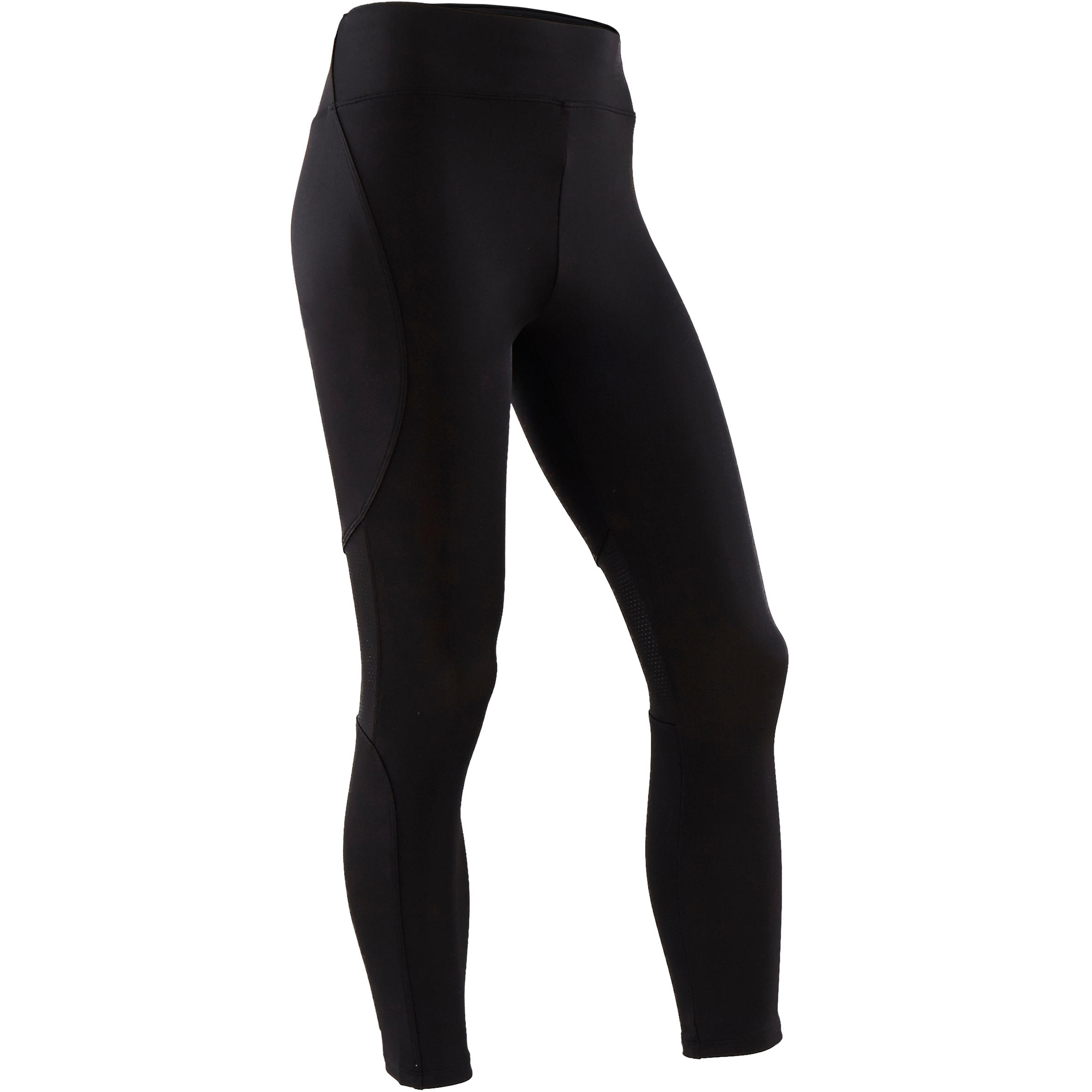 S500 Girls' Breathable Synthetic Gym Leggings - Black - By DOMYOS | Decathlon