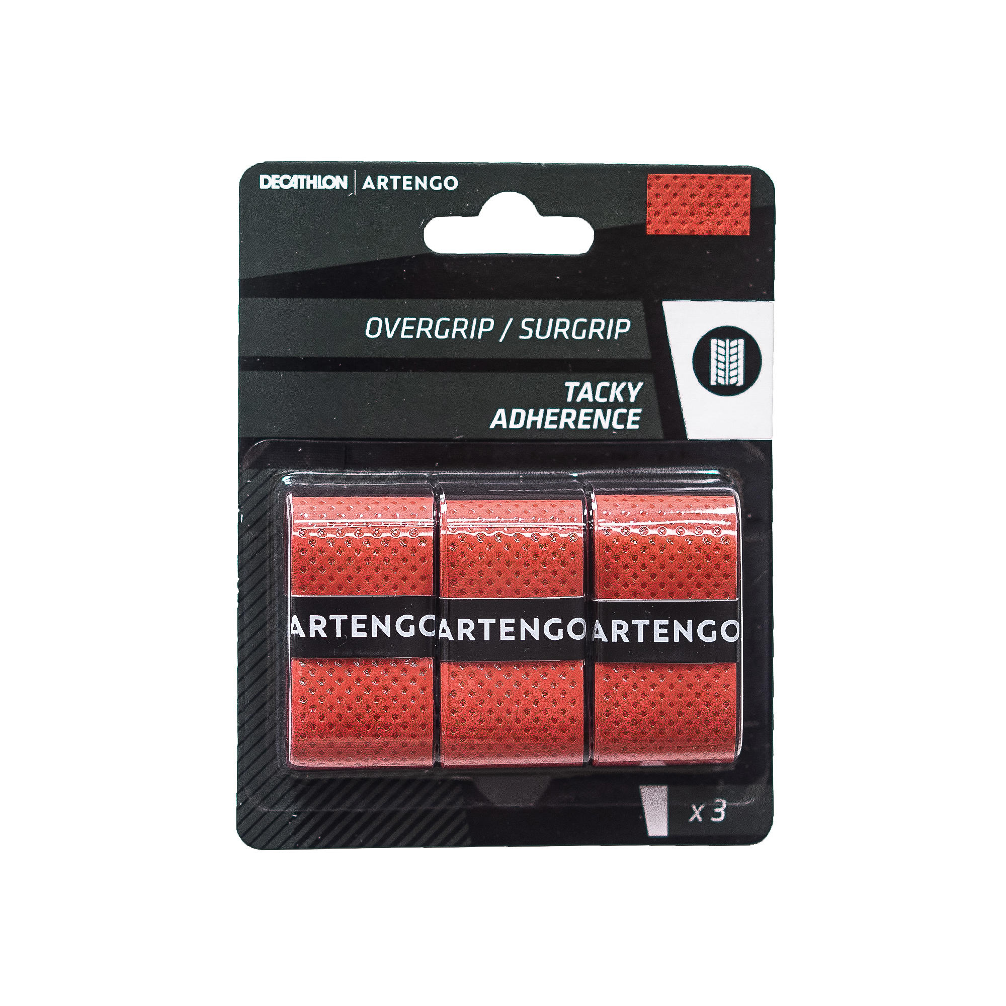 Tacky Tennis Overgrip Tri-Pack - Red - By ARTENGO | Decathlon