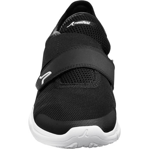 NEWFEEL Soft 180 Strap women's fitness walking shoes - black/white