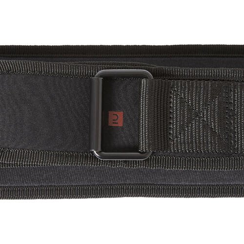 Weight Training Belt with Dual Nylon Closure - Black