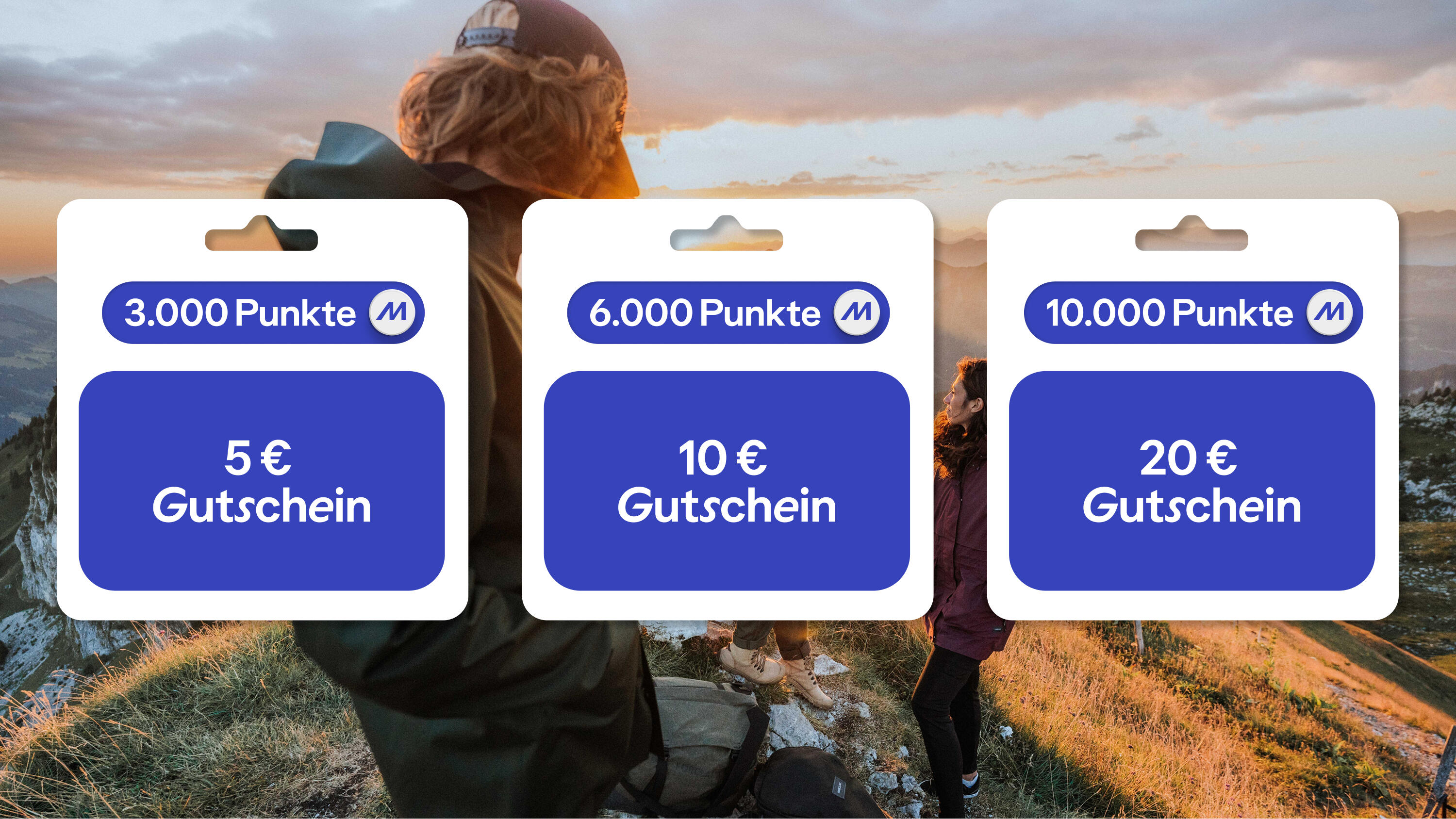 3.000 Punkte 5€ Gutschein. 6.000 Punkte 10€ Gutschein. 10.000 Punkte 20€ Gutschein.