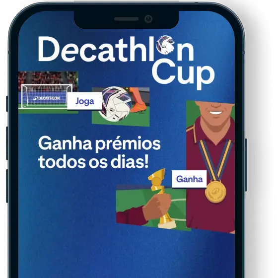 Imagem de um telemóvel no jogo decathlon cup