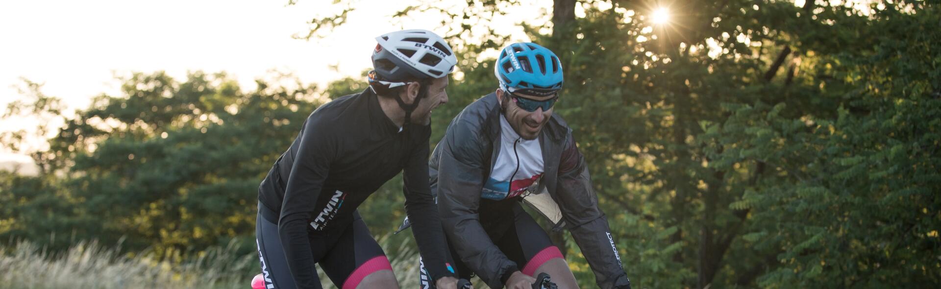 two men cycling