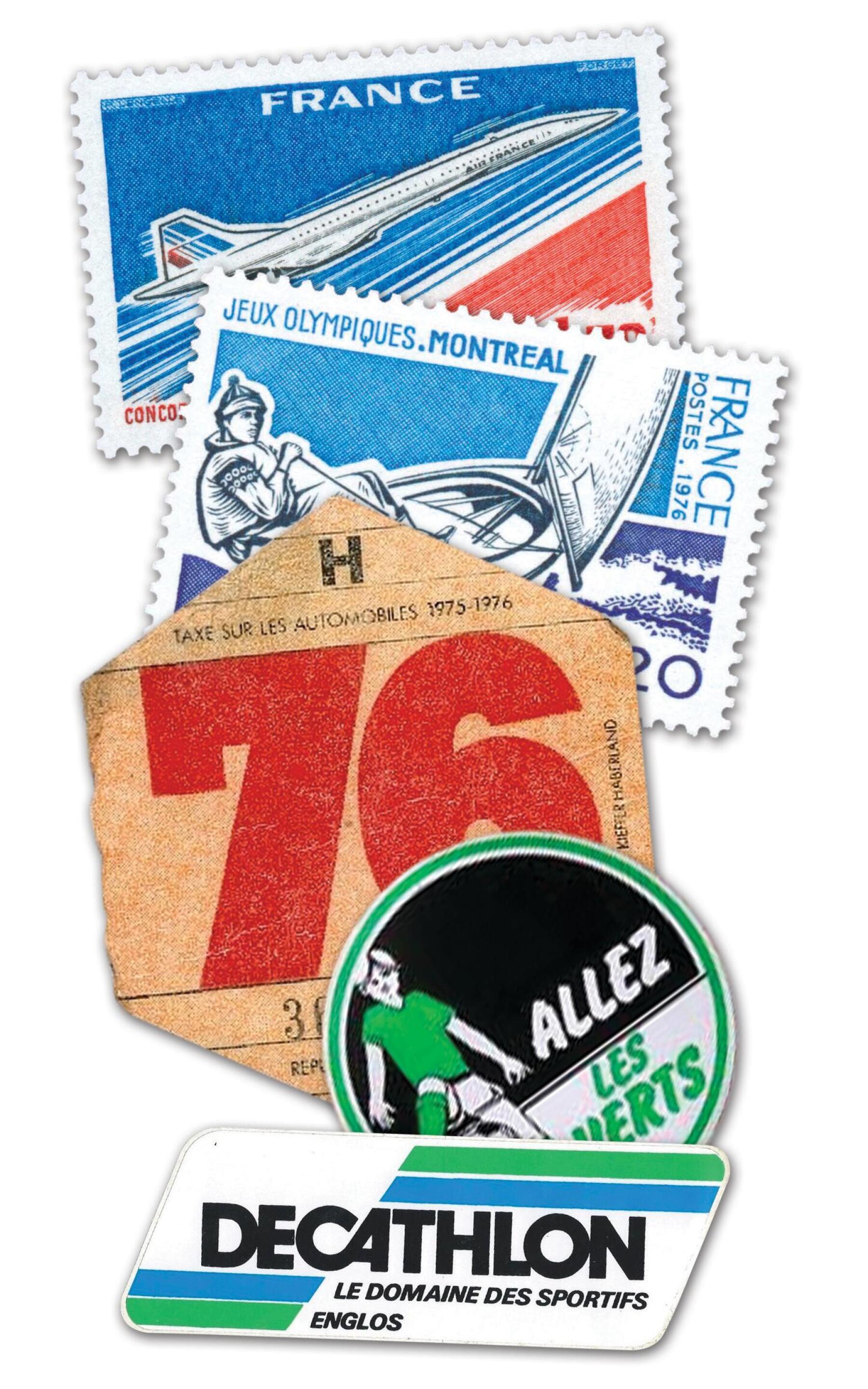 Picture of various stamps and stickers