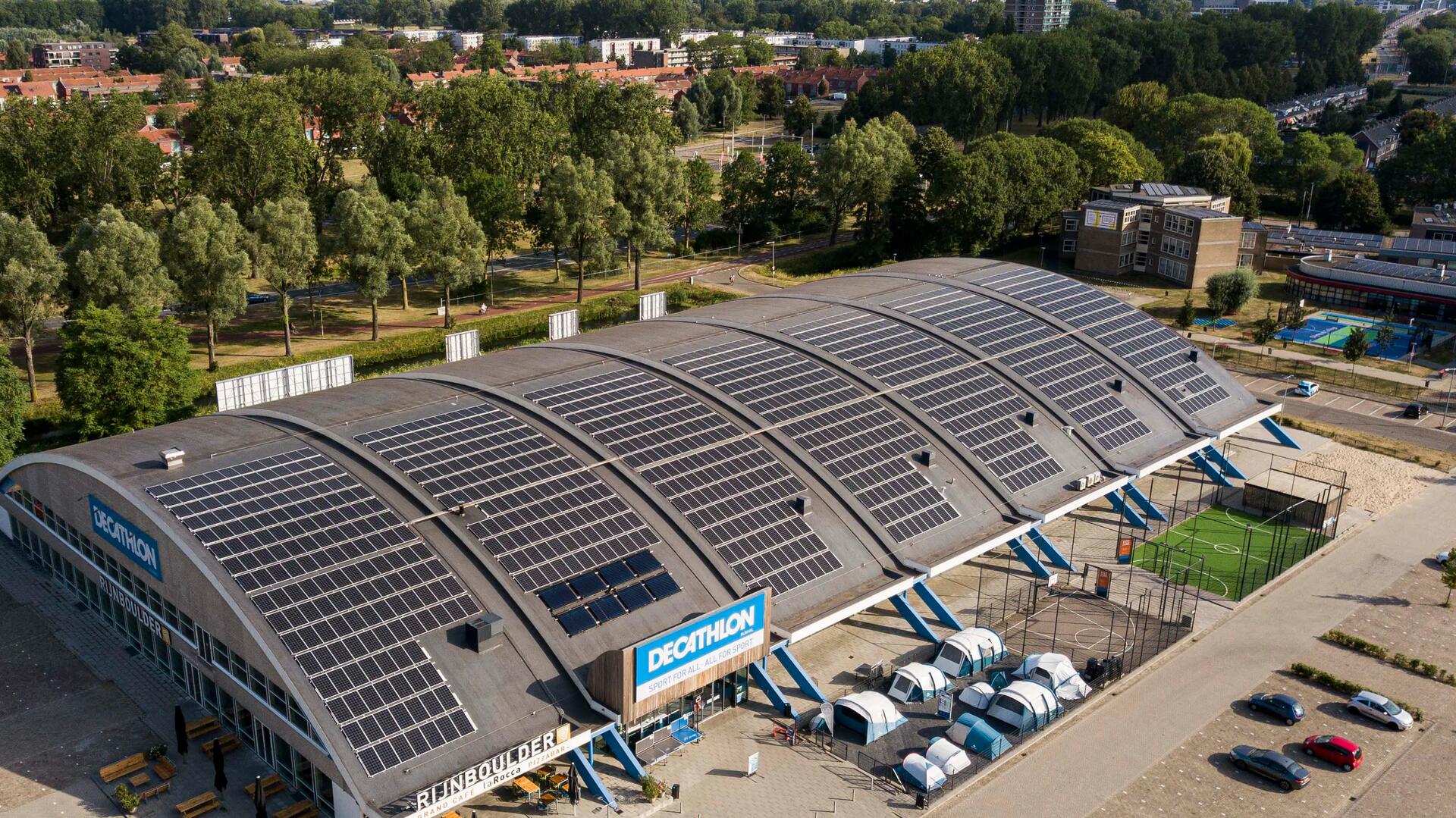 Picture of solar panel at Decathlon store