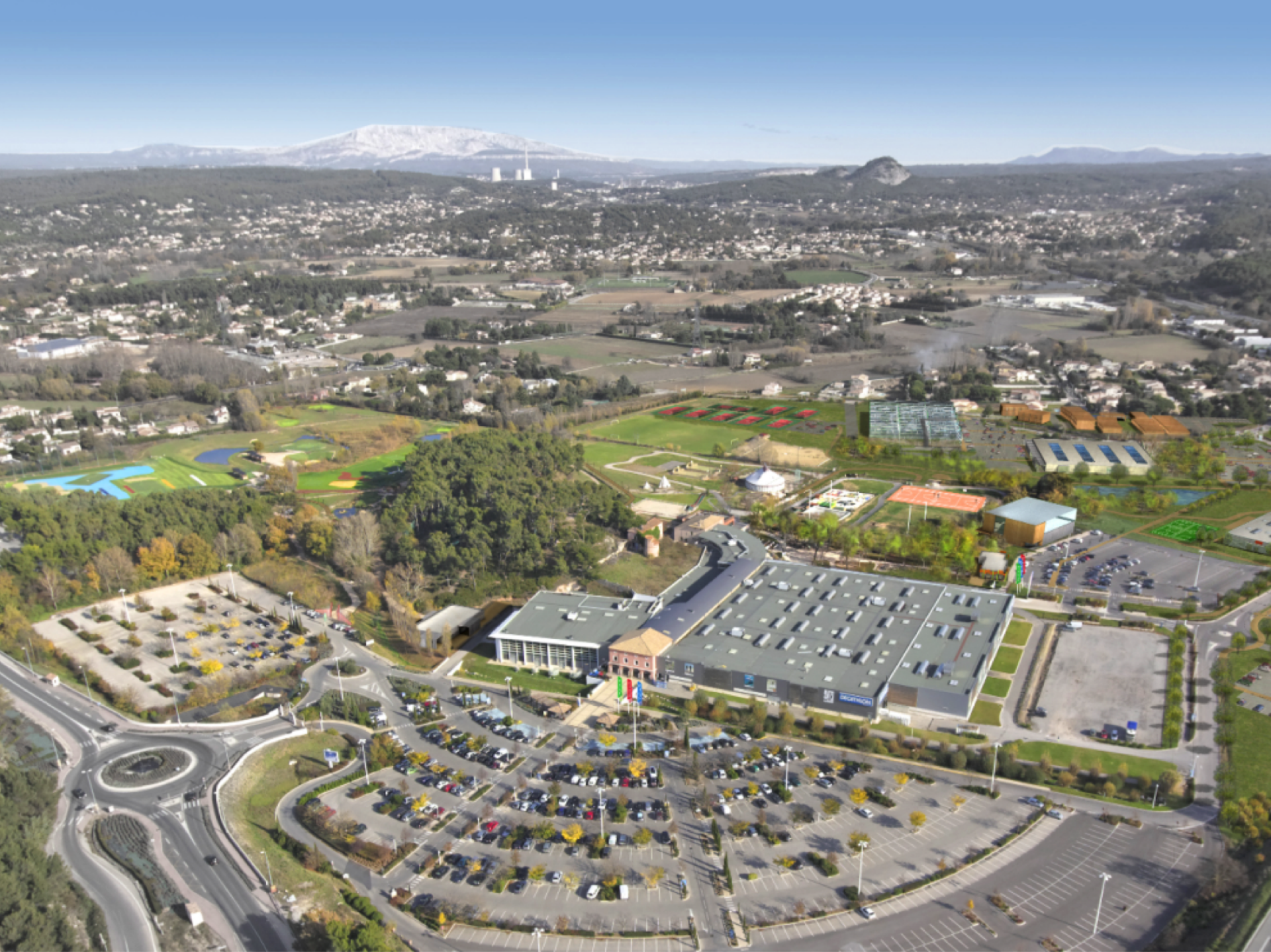 DECATHLON stores: small and large blue boxes