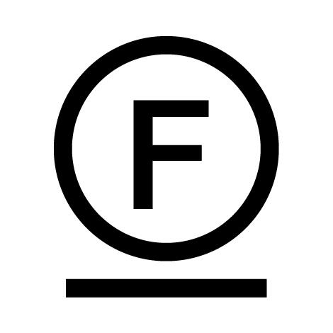 Nettoyage à sec par un professionnel au tétrachloroéthylène et à tous les solvants énumérés en face du symbole F. Traitement modéré.
