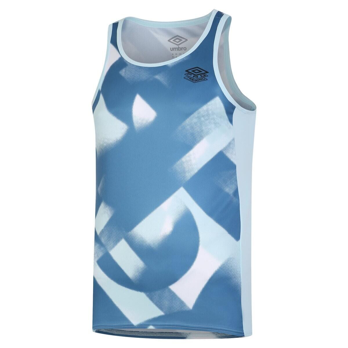 UMBRO Mens Pro Training Vest Top (Blue Glow/Brilliant White)