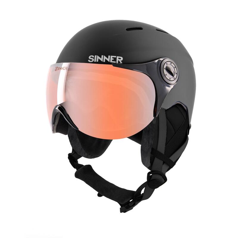Sí/snowboard sisak Sinner Typhoon Visor, matt fekete, M