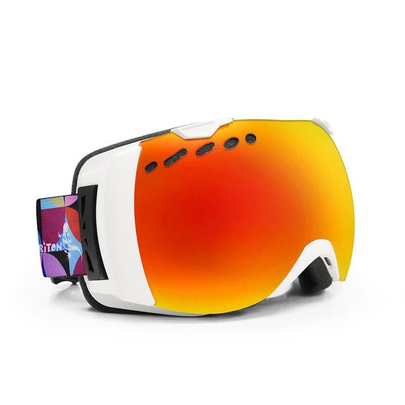 Adult Unisex Speed Snow, Ski & Snowboard Goggle-Disco(Purple/white/orange revo)