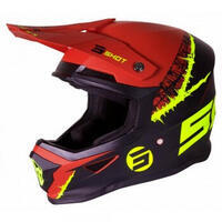 Casque Intégral - Furious Storm Neon Jaune Rouge Mat