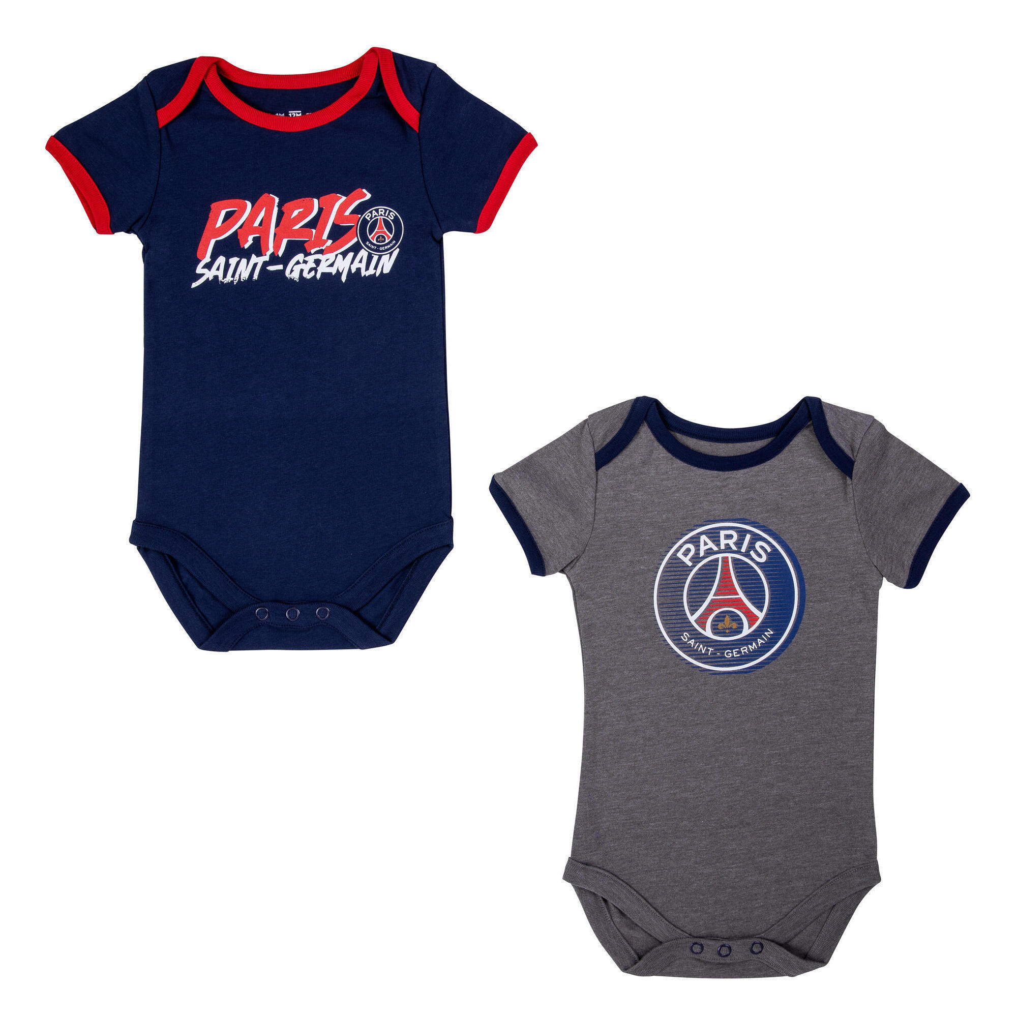 2 x body bébé garçon PSG - Collection officielle PARIS SAINT GERMAIN 1/4