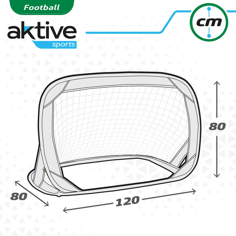 Conjunto 2 Balizas de futebol pop-up dobráveis da Aktive Sports