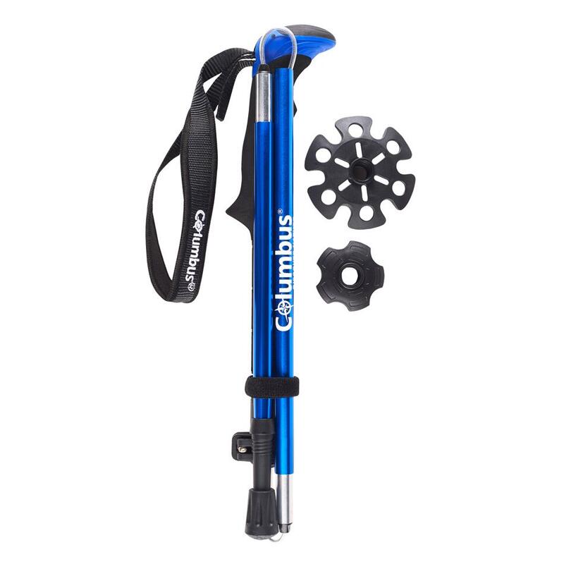 Par Bastones de trekking plegables Aluminio Columbus outdoor Tra7075 azul