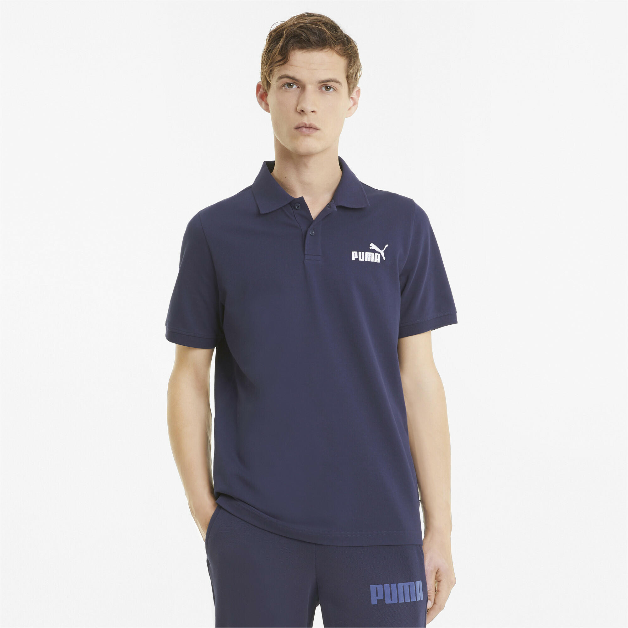 Polo piqué Essentials Homme PUMA Peacoat Blue 2/7