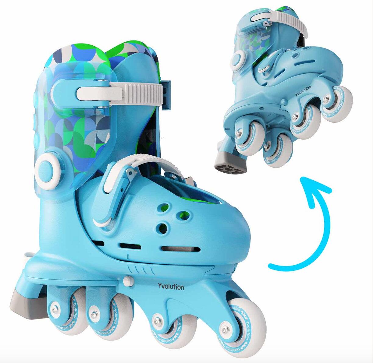 Yvolution - Twista Skates - Verstelbare Kinderskeelers - Blauw - Maat 24-28 2/7