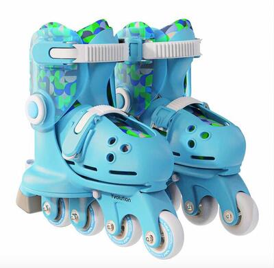 Yvolution - twista skates - verstelbare kinderskeelers - blauw - maat 24-28