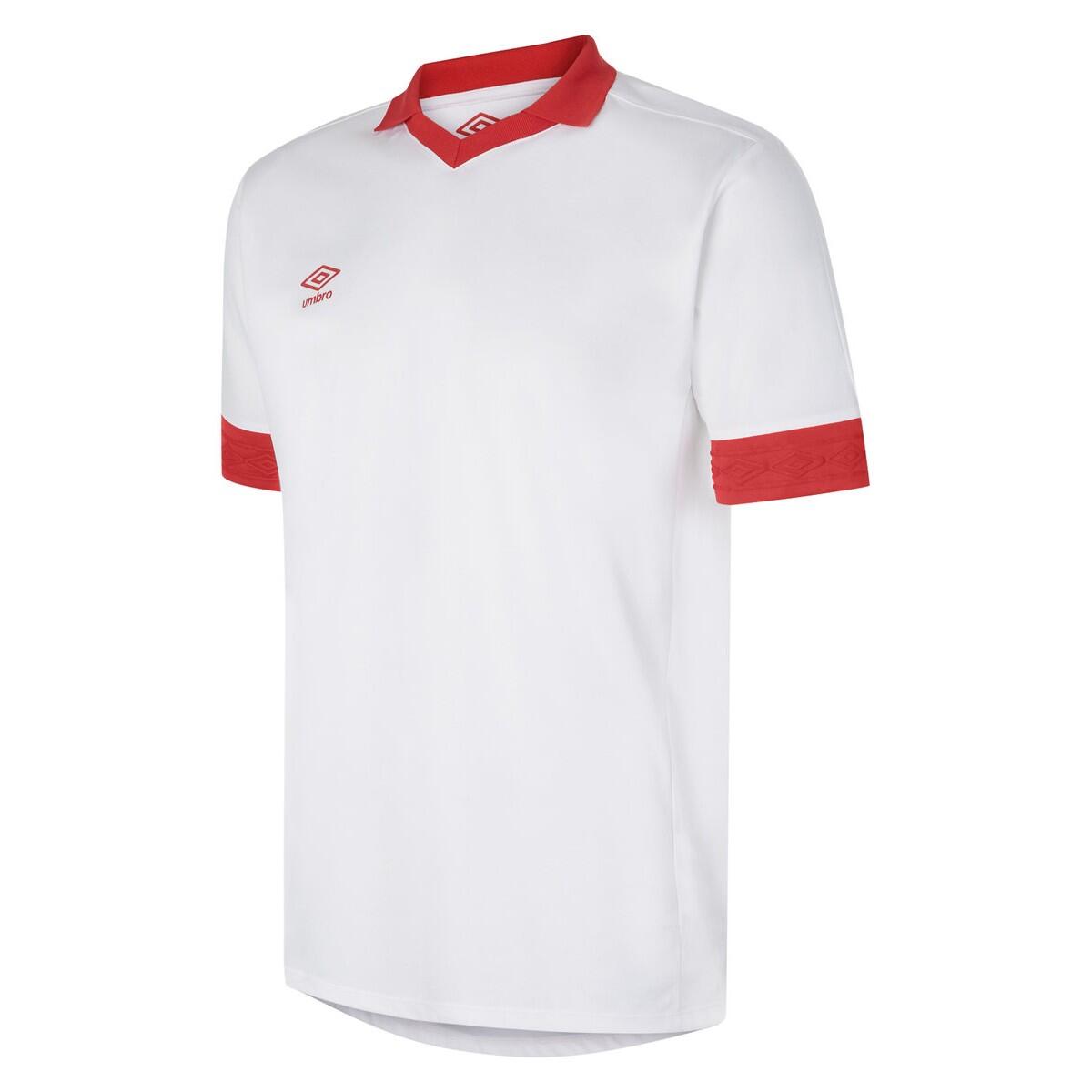 UMBRO Mens Tempest Jersey (White/Vermillion)