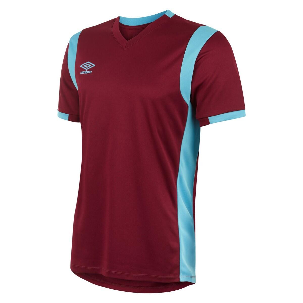 UMBRO Mens Spartan ShortSleeved Jersey (New Claret/Sky Blue)