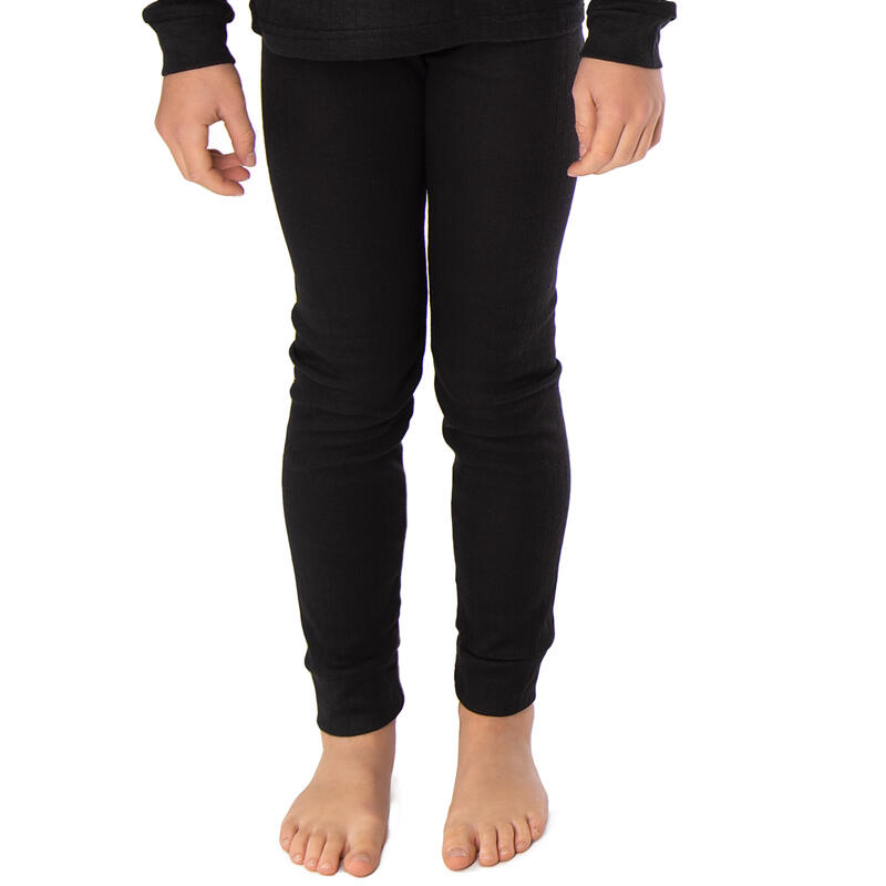 Pantalon thermique | Sous-vêtements | Enfant | Doublure polaire | Noir