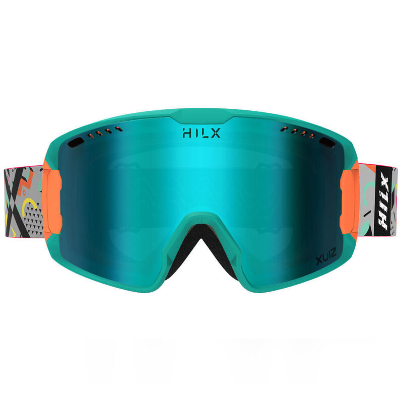 BANDIT Unisex Anti-fog & Anti Scratch Ski, Snow Goggles - Orange/Green