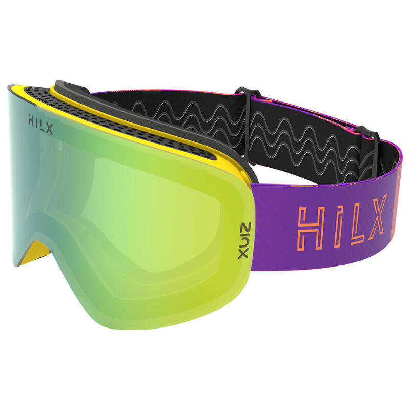 VINTRO Unisex Anti-fog & Triple Scratch Ski, Snow Goggles - Yellow/Purple