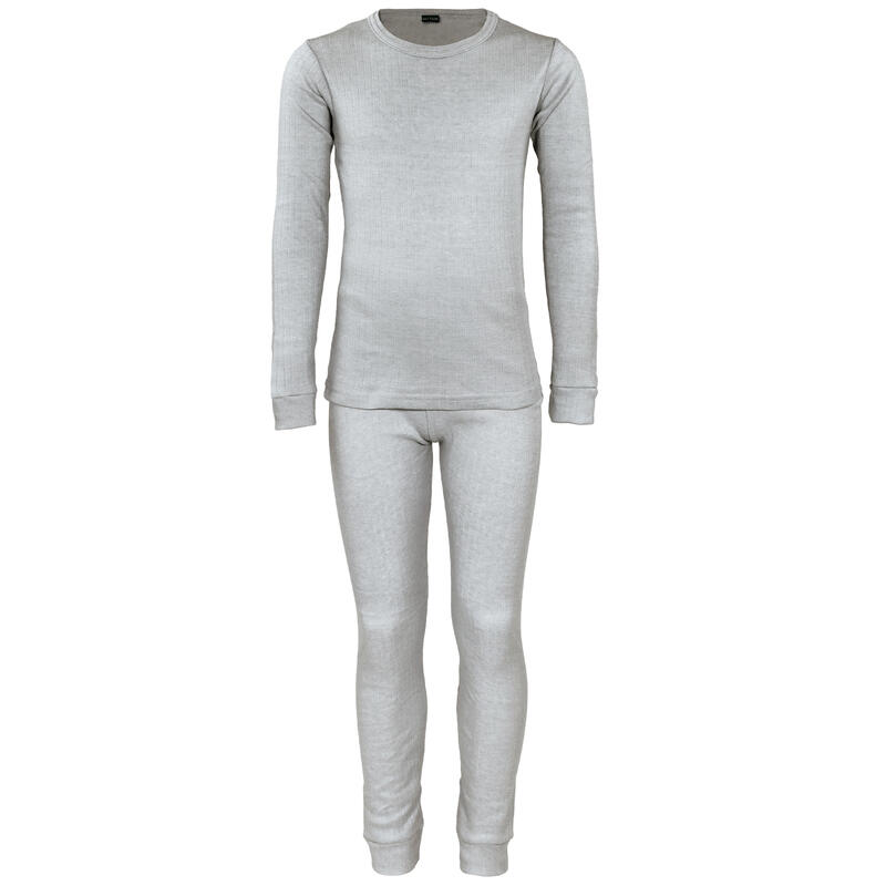 Set sous-vêtements thermiques | T-shirt + pantalon | Enfant | Gris