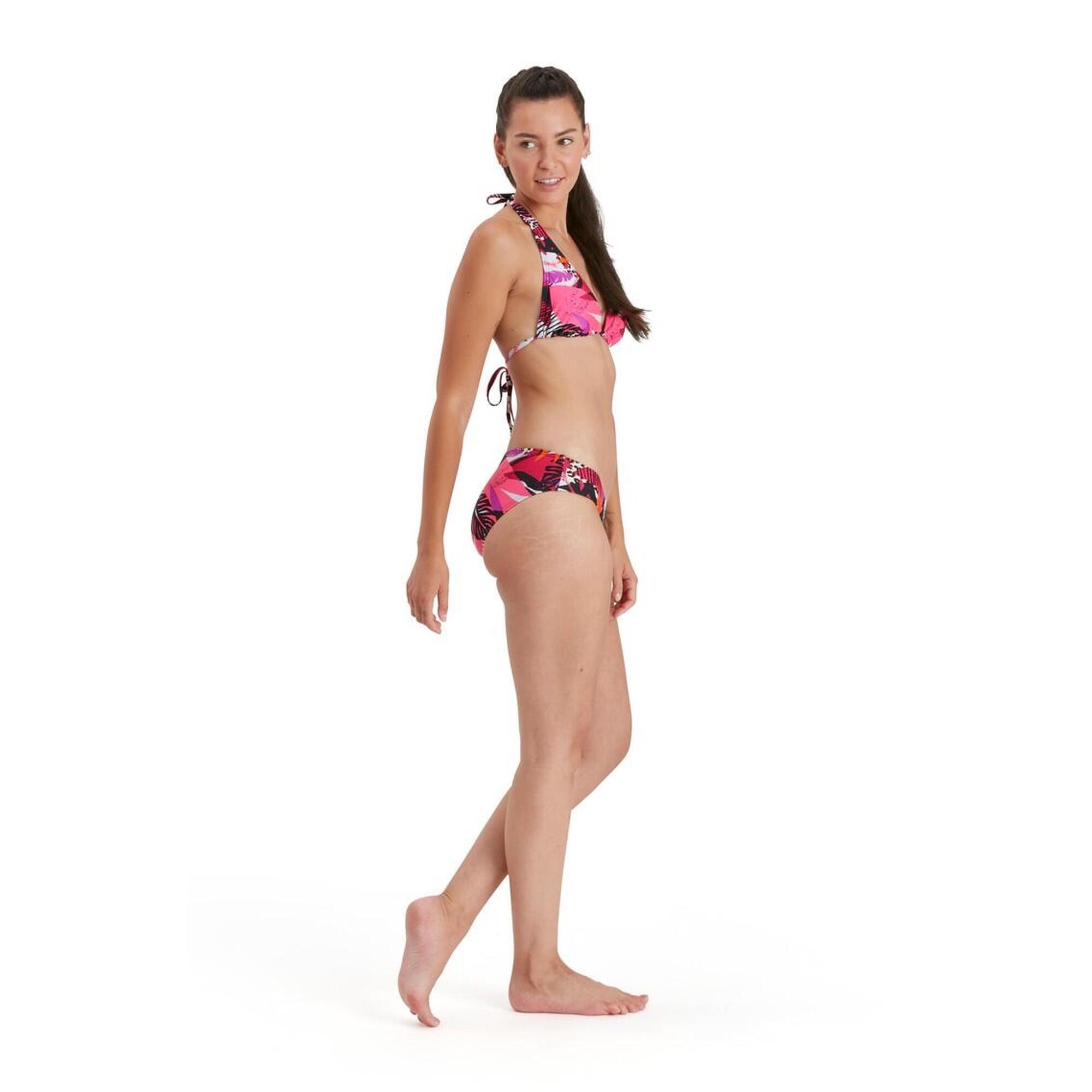 Costum de inot femei Speedo Triangle bleumarin/roz