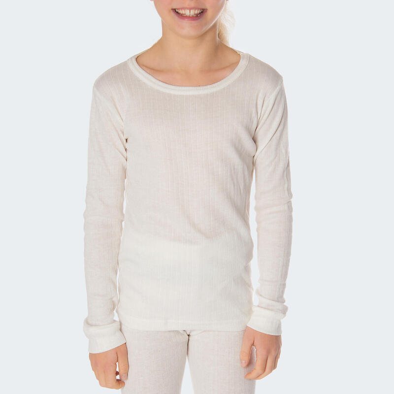 Thermoshirt voor kinderen | Sportonderhemd | Binnenkant fleece | Crème