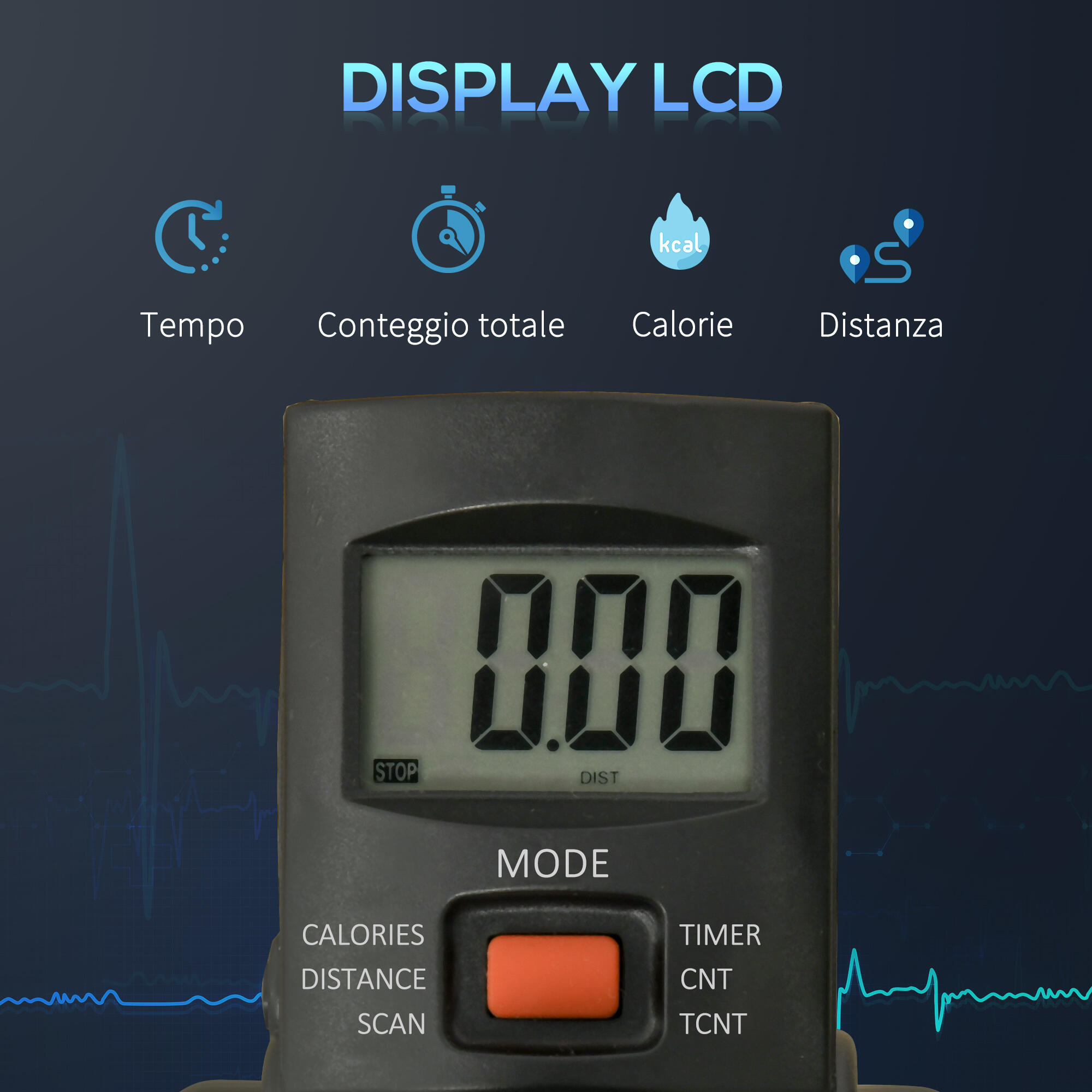 HOMCOM Mini Cyclette Altezza Resistenza Regolabile Display LCD 6/7