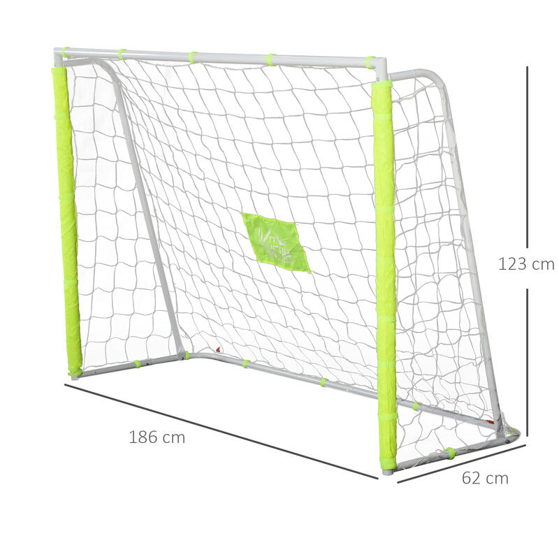 Poartă de fotbal HOMCOM pentru adulți/copii cu țintă și stâlpi, material Oxford