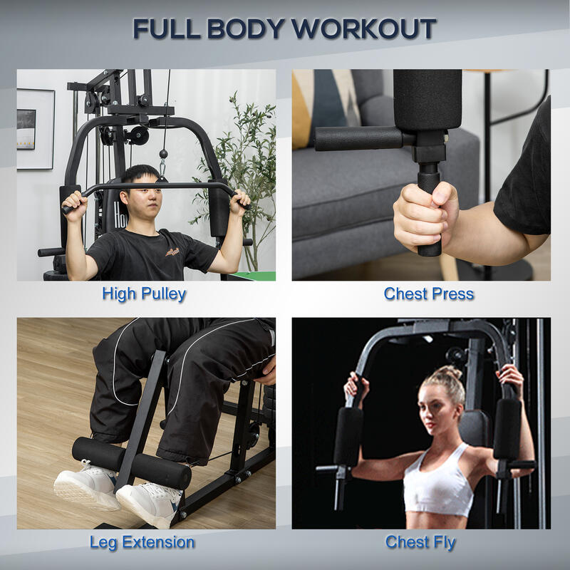 Statiune fitness cu greutati de 45kg pentru antrenament, Negru