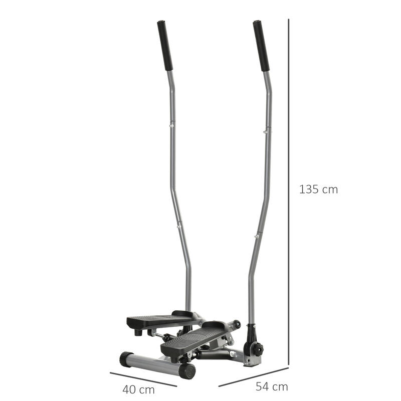 HomCom Stepper, Step Fitness cu Monitor LCD pentru Casa si Sala, Argintiu