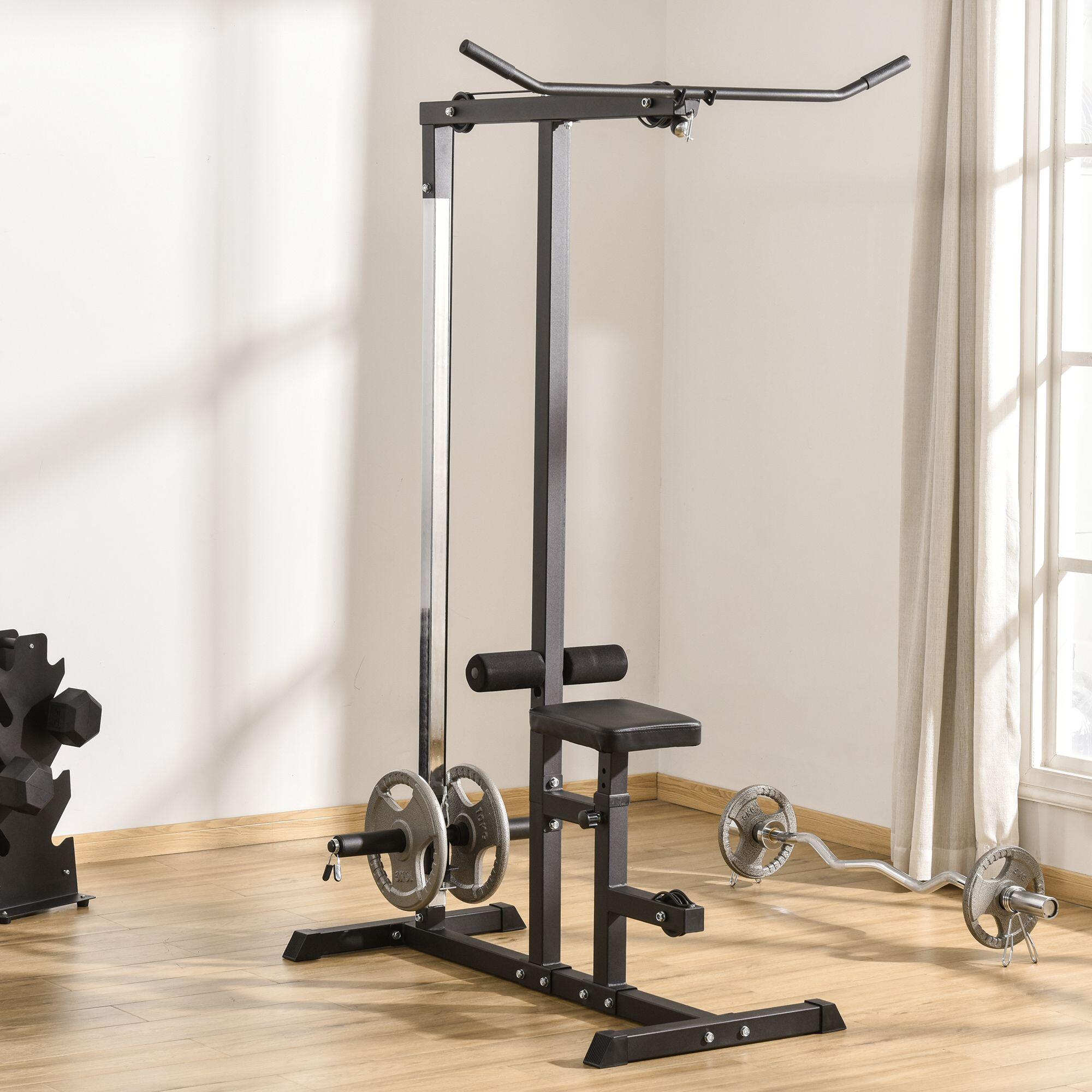 Máquina de Musculación HOMCOM 107x120x190 cm Negro 2/6