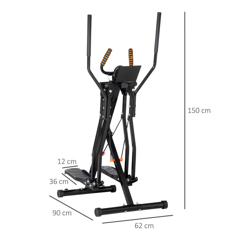 HomCom Bicicleta de exercitii eliptica de sport cu 4 nivele de rezistenta, negru