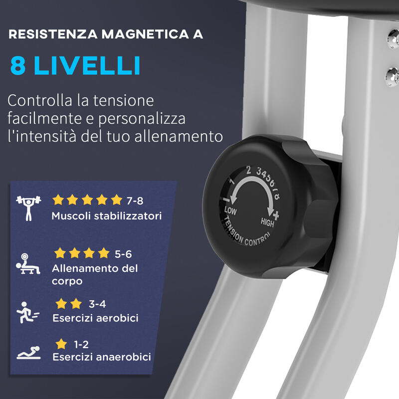 Bicicleta de Camera Pliabila Soozier cu 8 Nivele de Rezistenta, Gri si Negru