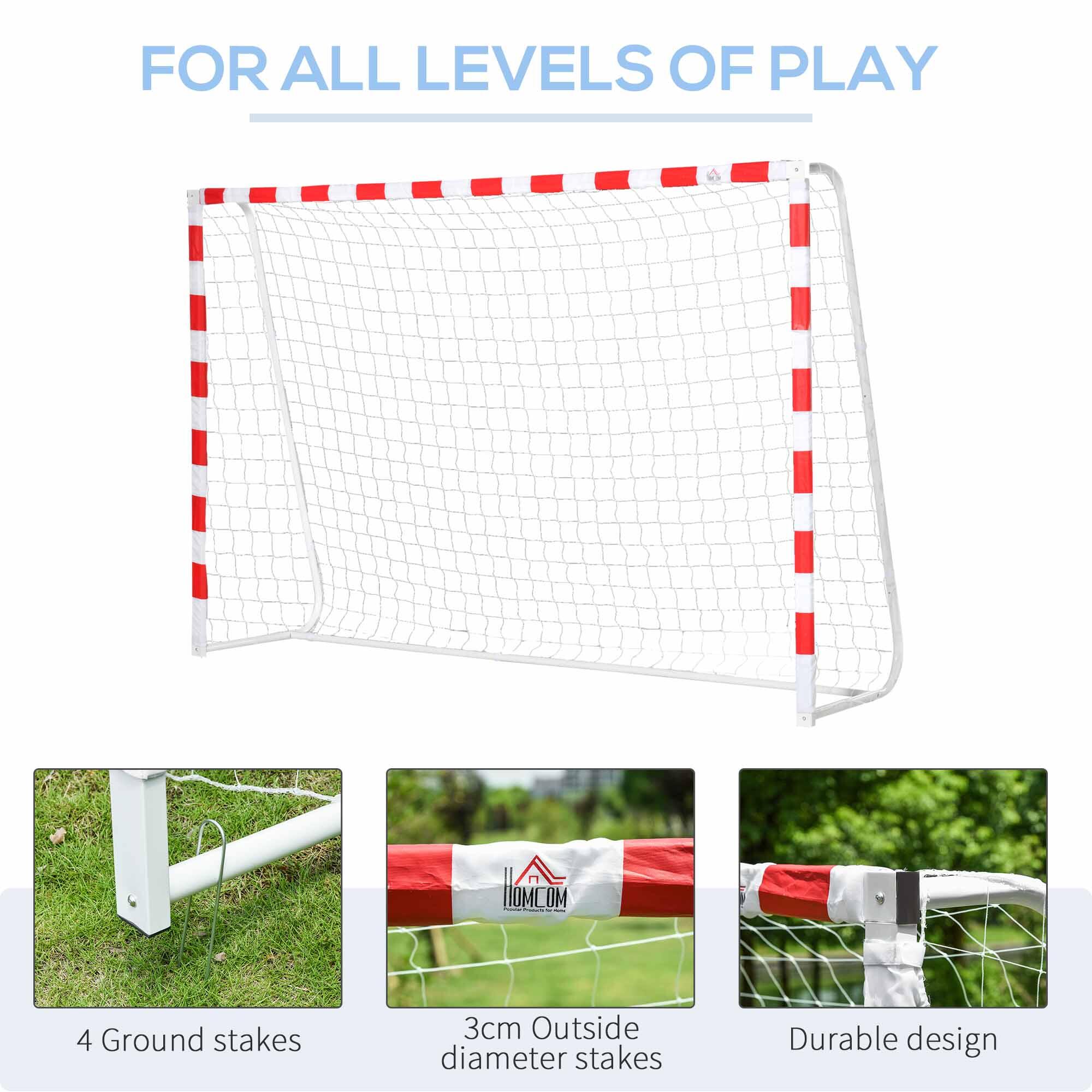 HOMCOM Rete da Calcio Porta da Calcio e Calcetto Adulti e Bambini 302x83x201cm 5/7