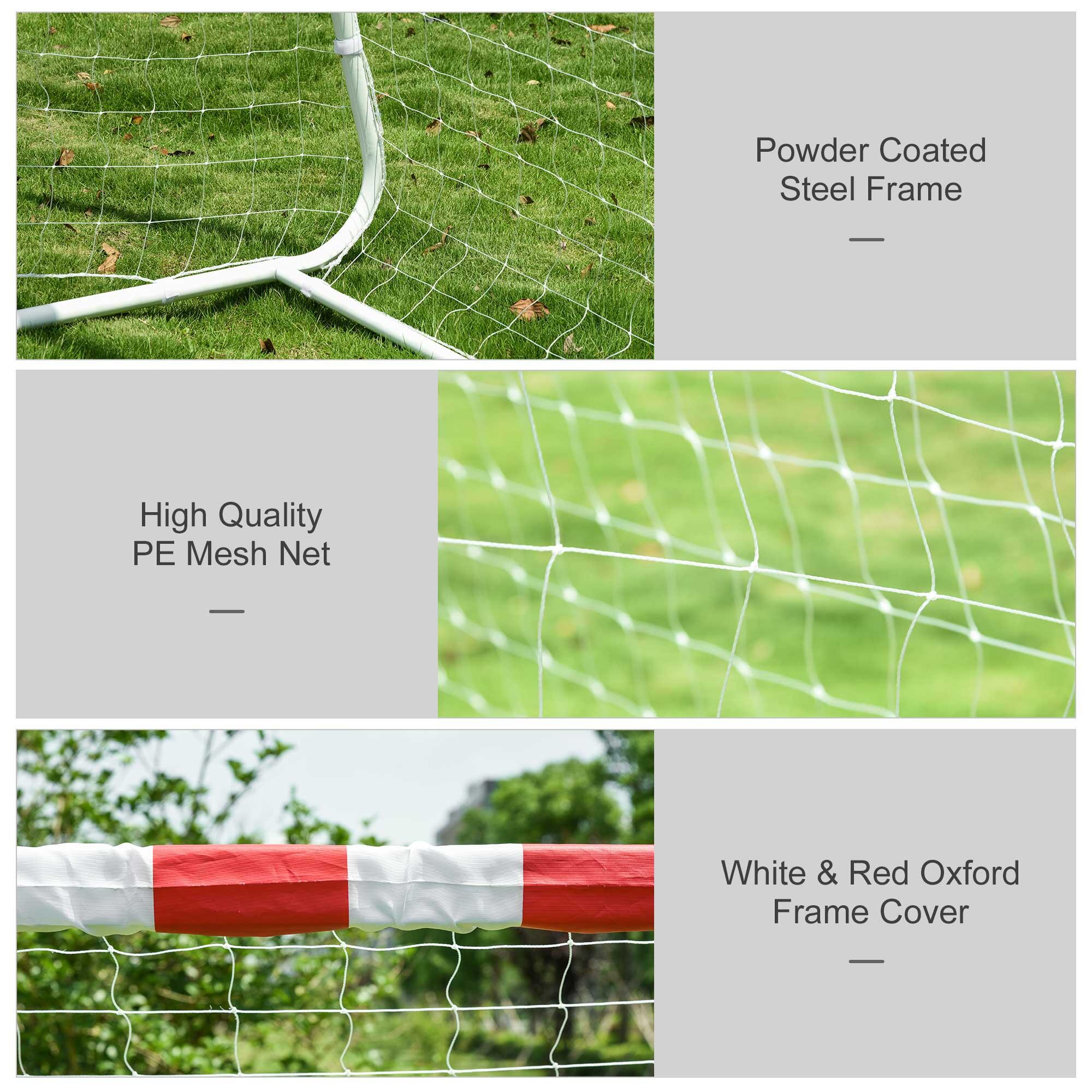 HOMCOM Rete da Calcio Porta da Calcio e Calcetto Adulti e Bambini 302x83x201cm 4/7