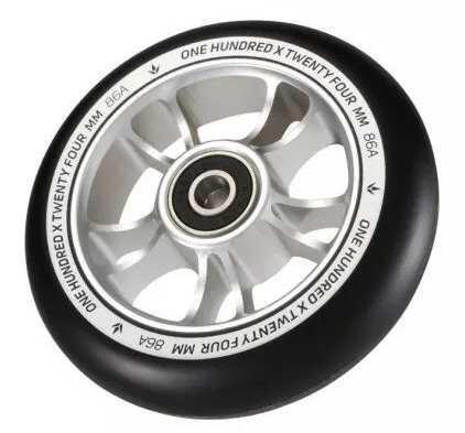 Stunt Scooter Räder - 10 Speichen - 100 mm - Silber/Schwarz - Blunt Scooters 2/2