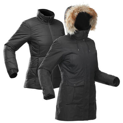 Refurbished - 3-in-1-Jacke Damen bis -15 °C wasserdicht 900 Warm schwarz