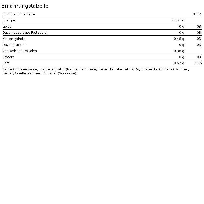 BioTechUSA L-Carnitine 500 mg 1 tubo x 20 tabletas 3/5