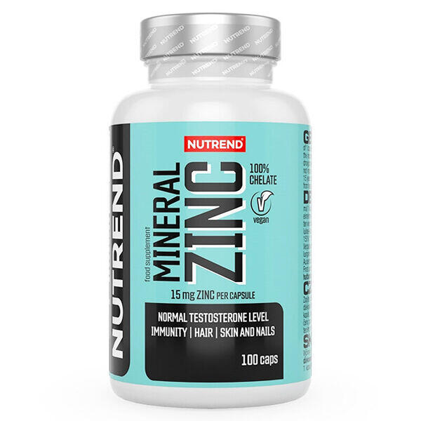NUTREND MINERAL ZINC 100% CHELATE, 100 kapslí