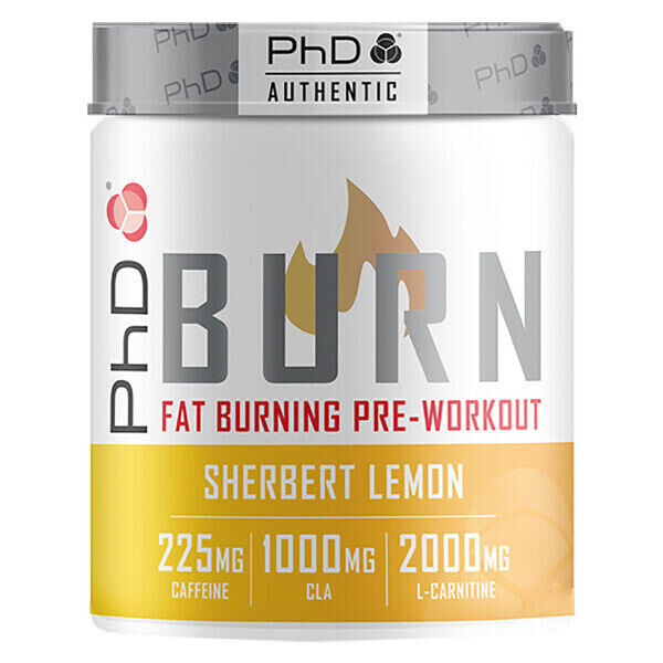 PHD NUTRITION PhD Nutrition | Burn Pre Workout Powder | Sherbert Lemon Flavour