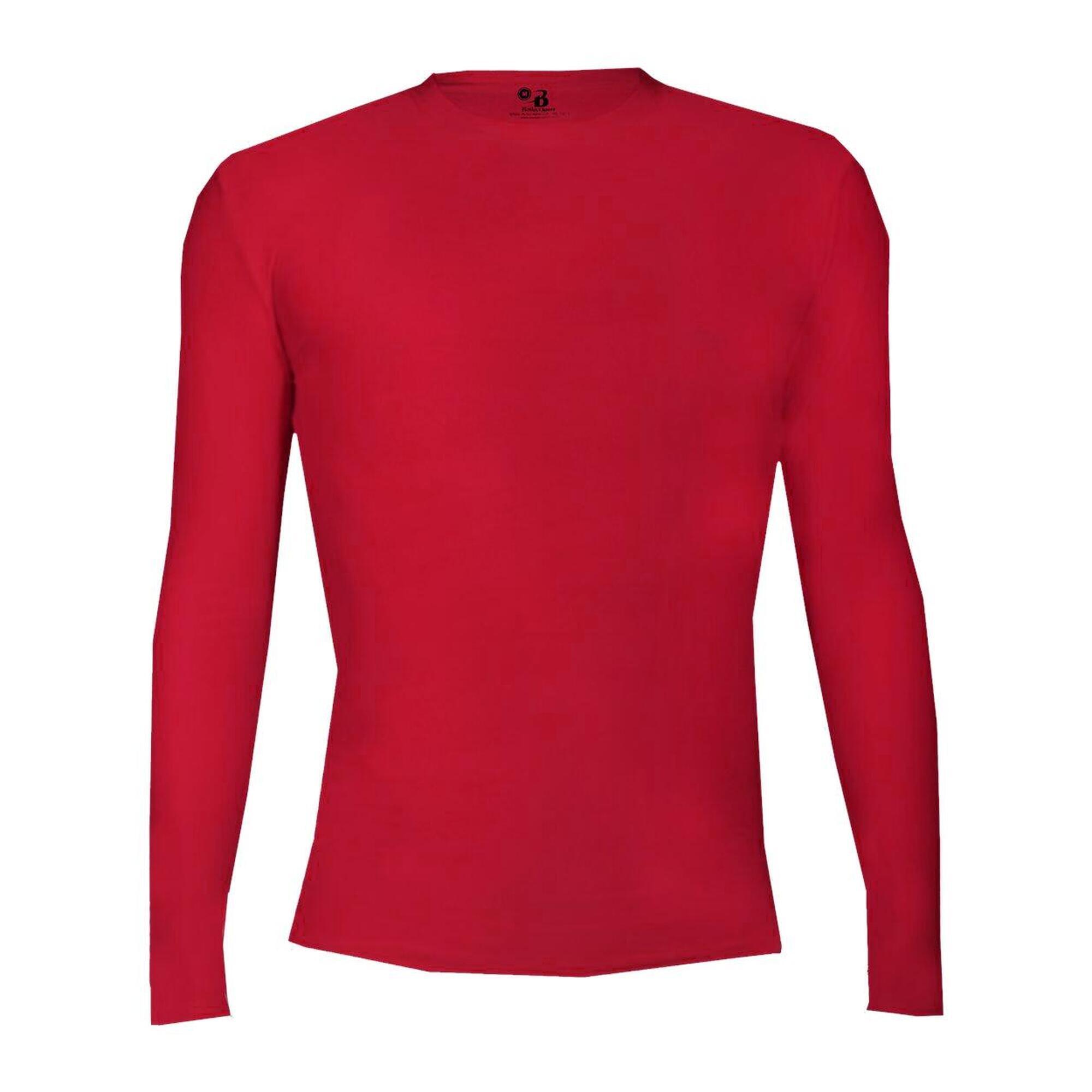 Badger Sport - Chemise À Manches Longues Pro Compression Adults Men Round Neck Undershirt - T-shirt Manches Longues - Rouge - 40 M - Decathlon