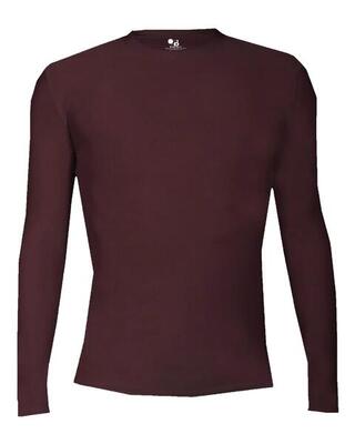 Shirt met lange mouwen pro compression volwassenen heren ronde hals ondershirt