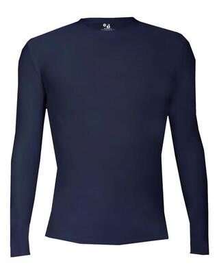 Shirt met lange mouwen pro compression volwassenen heren ronde hals ondershirt
