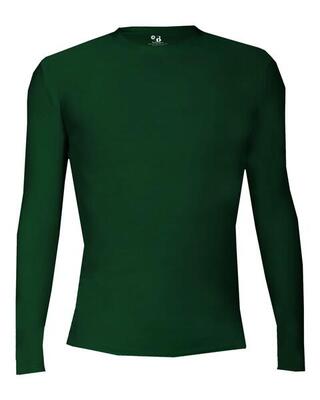 Shirt met lange mouwen pro compression volwassenen heren ronde hals ondershirt