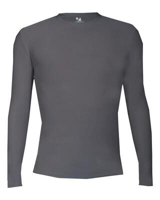 Shirt met lange mouwen pro compression volwassenen heren ronde hals ondershirt